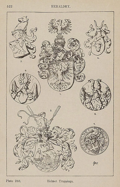 Ornament: Heraldry, Helmet Trappings (engraving)