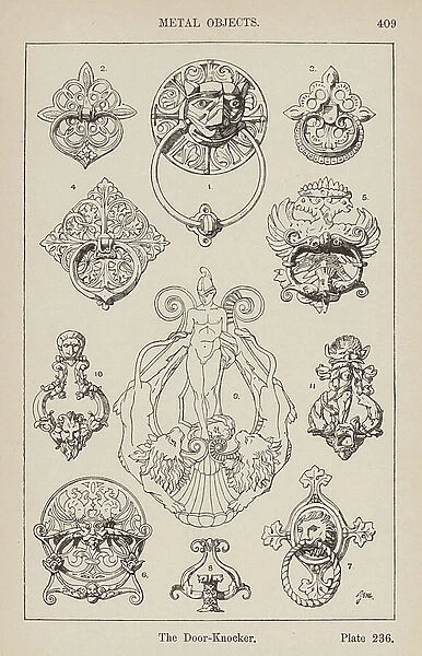Ornament: Metal Objects, The Door-Knocker (engraving)