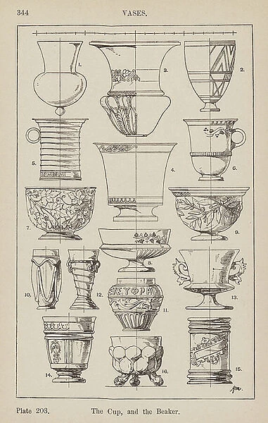 Ornament: Vases, The Cup, and the Beaker (engraving)