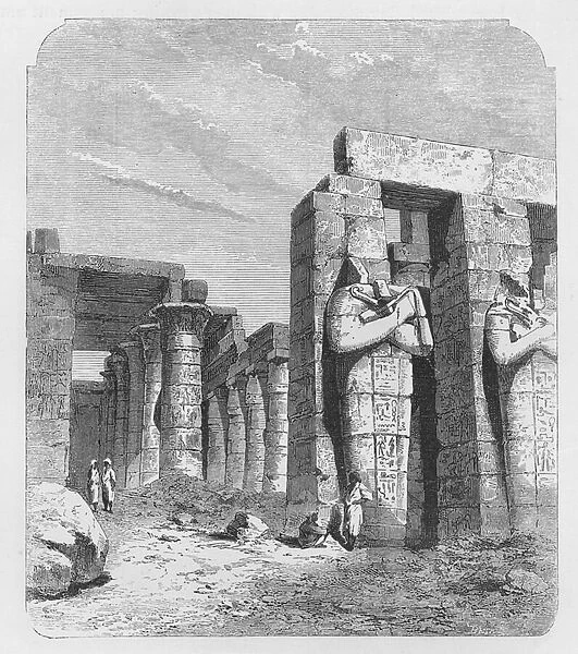 Osiride columns of the Rameseum, Thebes (engraving)