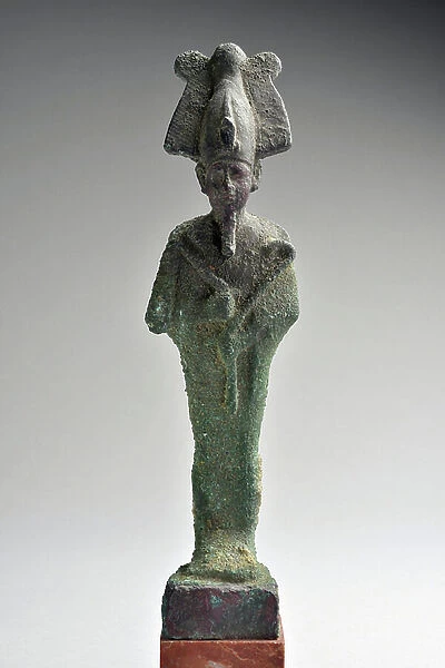 Osiris mumiforme. Statuette. Bronze. Mould (metal). Low Epoque (750-332 BC) Egypt - Dim in cm 20, 2x5, 2x3, 7 - Inventory number 1991.1.29, Musee d'Archeologie Mediterraneenne, Marseille