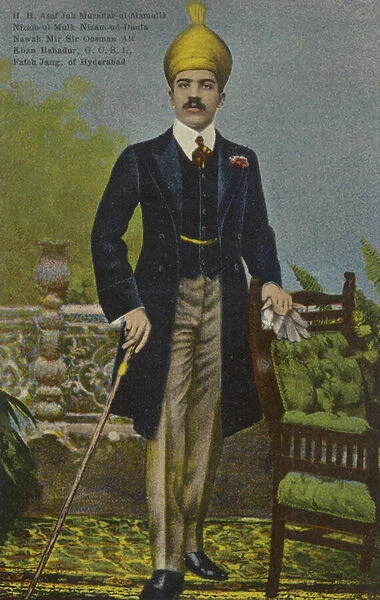 Osman Ali Khan, Asaf Jah VII, Nizam of Hyderabad (colour photo)