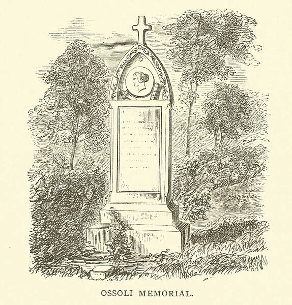 Ossoli Memorial, Mount Auburn Cemetery, Cambridge, Massachusetts (engraving)