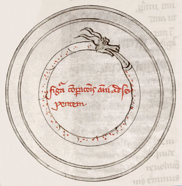 Ouroboros, symbol of inifinite, 15th century (miniature)