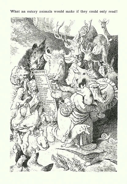 What an outcry animals would make if they could only read! (engraving)
