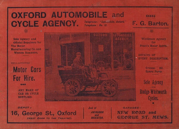 Oxford Automobile and Cycle Agency (b  /  w photo)