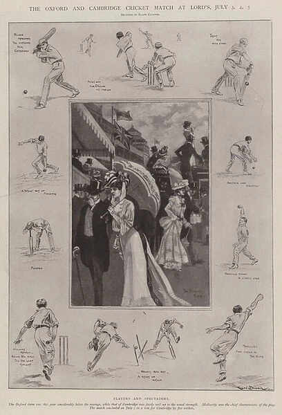 The Oxford and Cambridge Cricket Match at Lord s, 3, 4, and 5 July (litho)