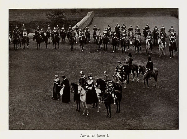Oxford Historical Pageant, 1907: Arrival of James I (b  /  w photo)