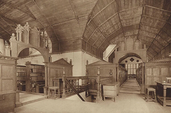 Oxford: Merton College, The Library, built 1377-78 (b / w photo)