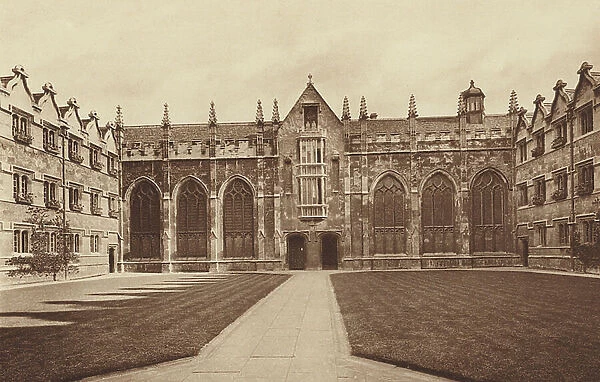 Oxford: University College, The Hall and Chapel, 1639 (b / w photo)