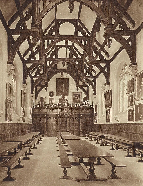 Oxford: Wadham College, The Hall, dating from 1613 (b / w photo)