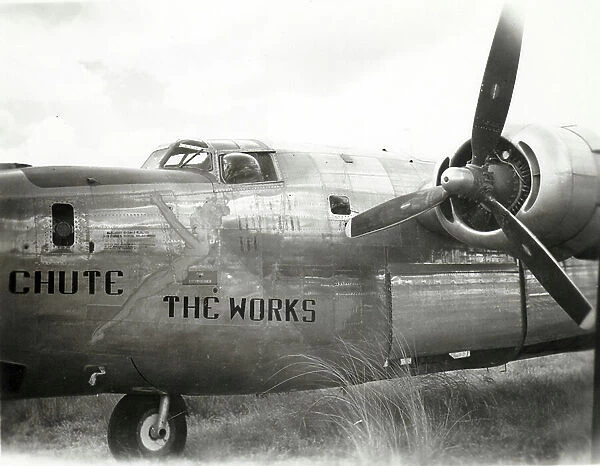Pacific Theater, Nose art [Chute the Works] April 18, 1946