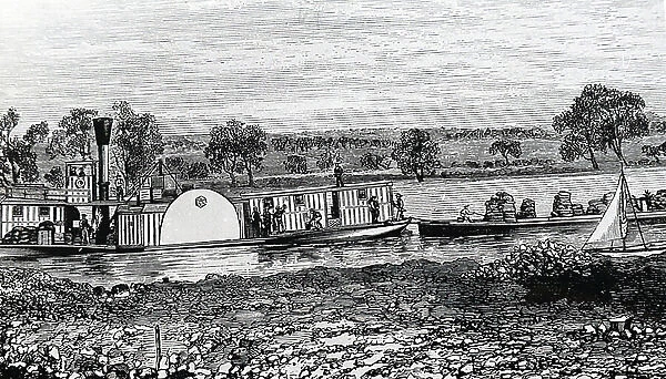 A paddle steamer, 1850