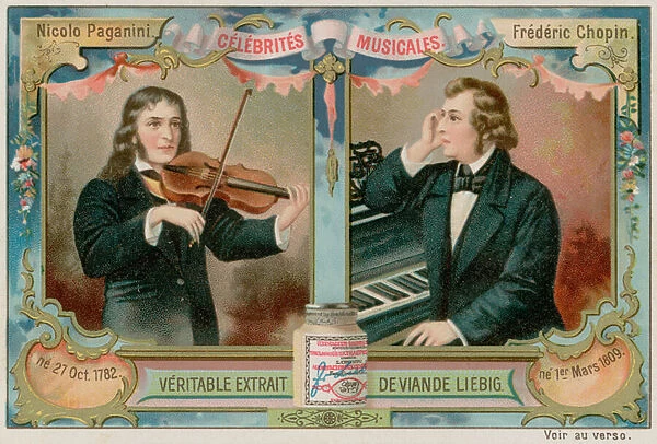 Paganini and Chopin (chromolitho)