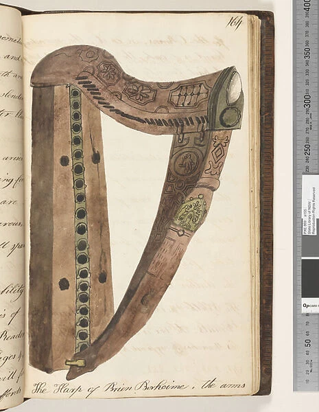 Page 164. The Harp of Brien Borhoime, 1810-17 (w  /  c & manuscript text)