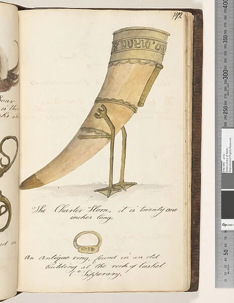 Page 172. The Charter horn;an antique ring, 1810-17 (w  /  c & manuscript text)