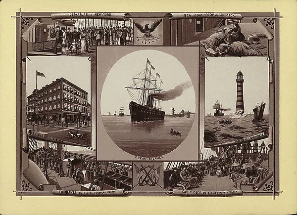 Page from New York Album, c.1895 (colour litho)