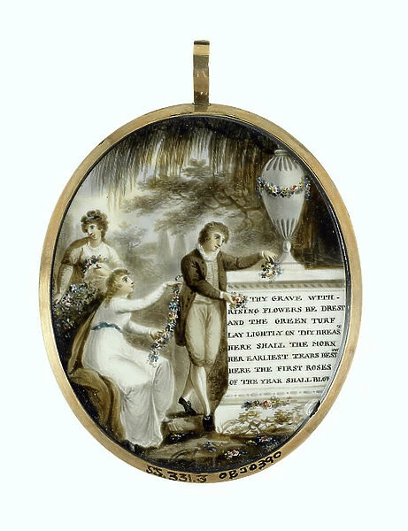 Painted miniature, representing the portrait of Vice Admiral Horatio Nelson (1758-1805). Mounted on a gold and ivory pendant, 1806, portrait of Lemuel Francis Abbott (1760-1802)