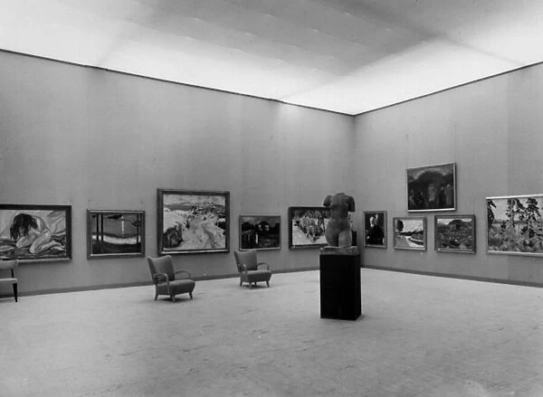 Painting Gallery in the Norway Pavilion, Paris World Fair, 1937 (b  /  w photo)