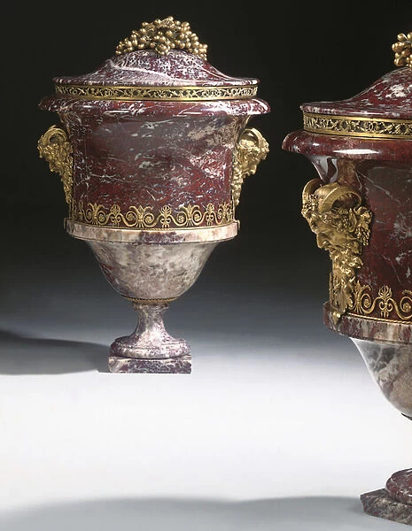 A pair of vases, c. 1790 (jasper & ormolu)