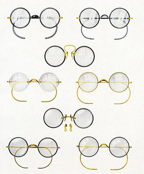 Eight Pairs of Eyeglasses, c. 1925 (screen print)