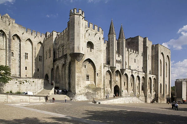 Palace of the Popes in Avignon, Gothic architecture, religious construction dating from the 14th century. Avignon, Vaucluse, Provence-Alpes-Cote-d'Azur