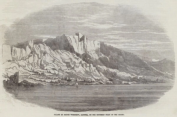 Palace of Prince Woronzow, Aloupka, on the Southern Coast of the Crimea (engraving)