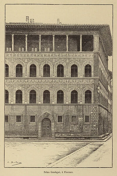 Palais Guadagni, a Florence (engraving)