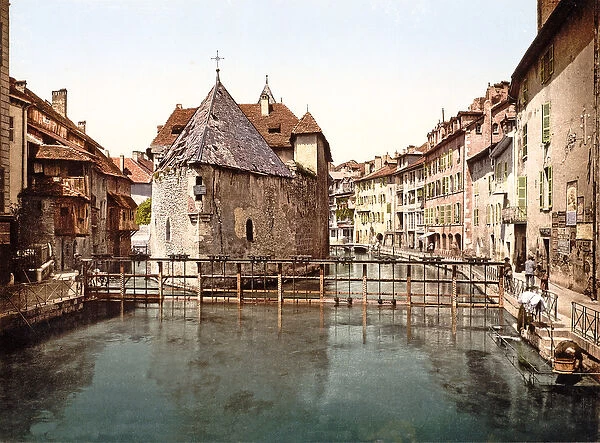 The Palais de l Isle on the Thiou Canal, Annecy, 1890-1900 (chromolitho)