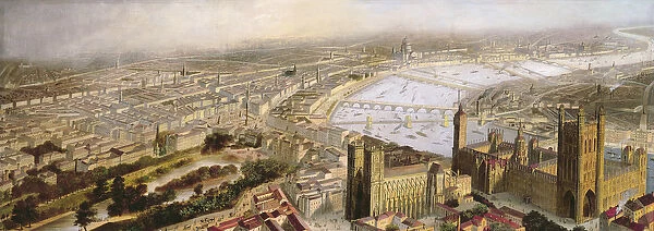 A Panoramic View of London from Westminster, c. 1858 (oil on canvas)