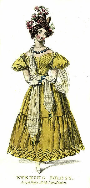 Paris evening dress from 1830 (print)