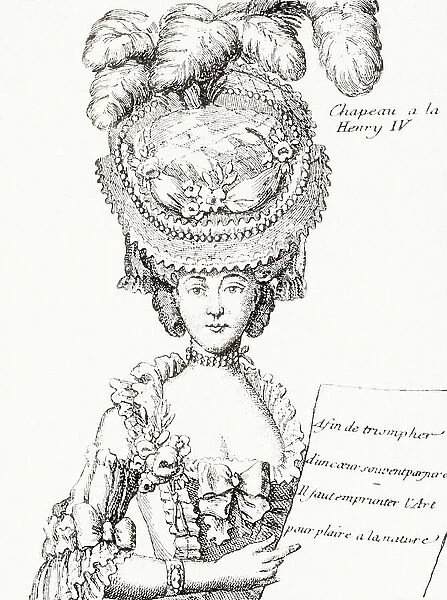 Paris Fashion, 1776. From Illustrierte Sittengeschichte vom Mittelalter bis zur Gegenwart by Eduard Fuchs, published 1909
