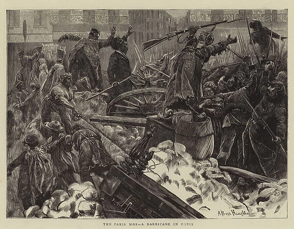 The Paris Mob, a Barricade in Paris (engraving)