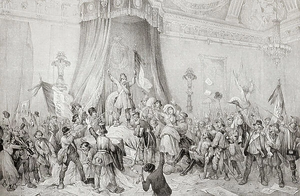 The Paris Revolution of 1848, the mob in the throne room of the Tuileries. From Edward VII His Life and Times, published 1910