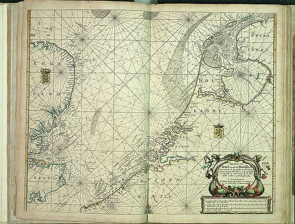 Pas-caert van Texel tot aen de Hoofden, 1661 (print, paper)