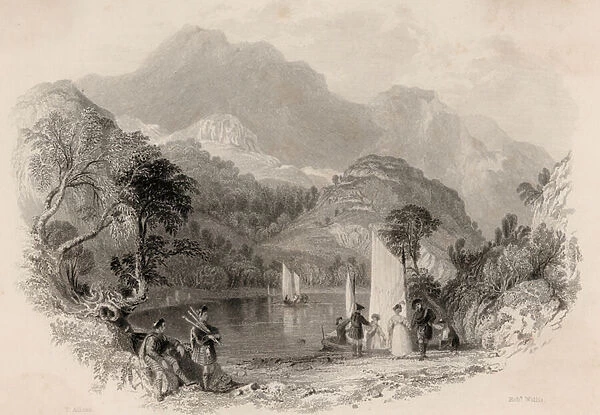 Pass of the Trossachs, Loch Katrine, Scotland (engraving)