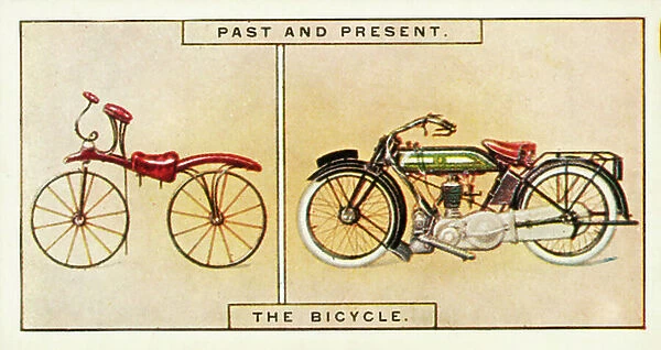 Past & Present: The Bicycle (colour litho)