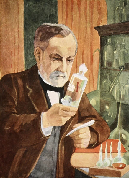 Pasteur in his laboratory, copy by Boris Mestchersky (d