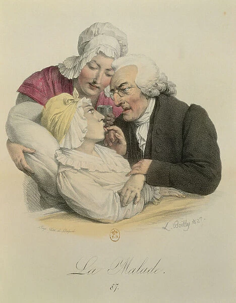 The Patient, engraved by Francois Seraphin Delpech (1778-1825) 1827 (colour litho)