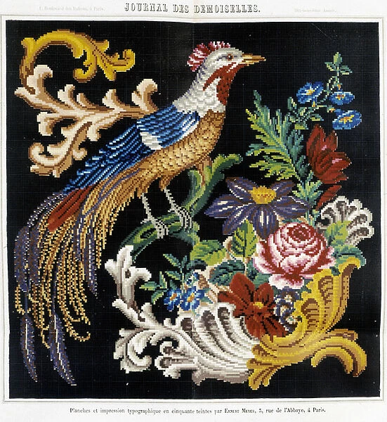 Pattern for cross stitch embroidery (bird of paradise) - in '