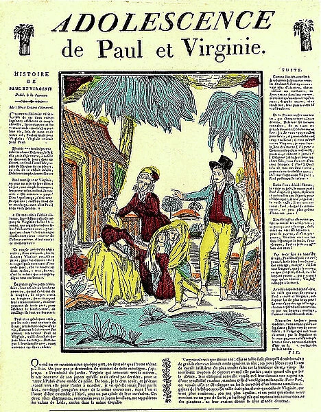 Paul and Virginia's teenage song, 19th century (Epinal print)