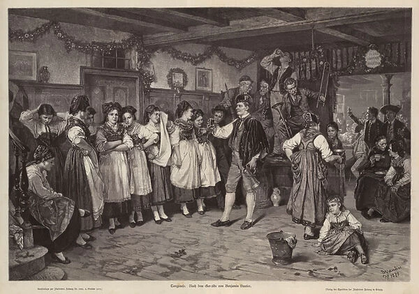 A pause at a dance (engraving)