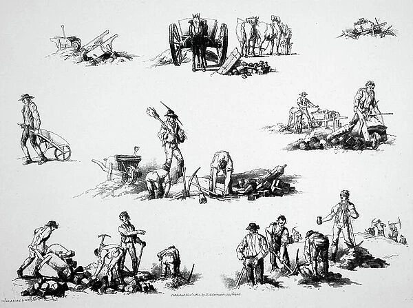 Paviours laying granite setts, 1850