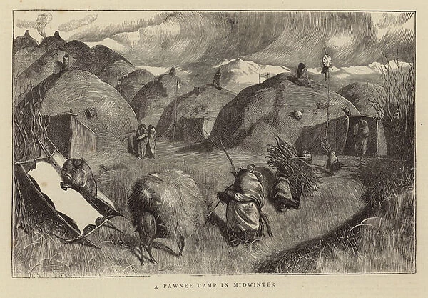A Pawnee Camp in Midwinter (engraving)