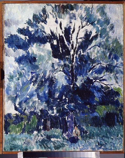 'Paysage. Sous l arbre'Peinture de Alexander Davidovich Drevin (1889-1938) 1923 Regional Art Museum, Kalouga