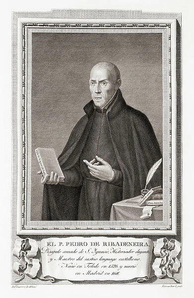 Pedro de Ribadeneira, after an etching in Retratos de Los Espanoles Ilustres, Madrid, Spain, pub. 1791