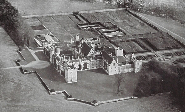 Penshurst Place, from the Air (b / w photo)