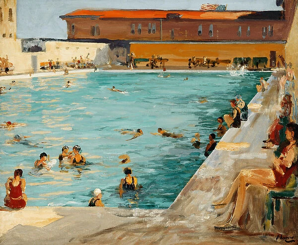The Peoples Pool, Palm Beach, 1927 (oil on canvas)