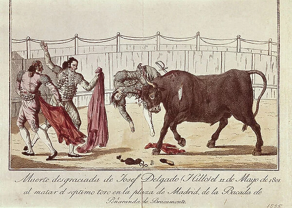 PEPE HILLO, Jose Delgado Guerra, also called (1754-1801). Legendary English torero from the time of Goya. It is considered as one of those who set the rules and style of the bullfight