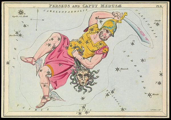 Perseus and Caput Medusae, c.1825 (card, paper, tissue )